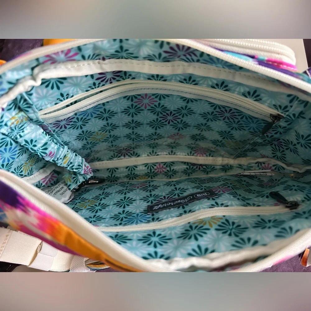 LUG HOVERCRAFT SLING BAG HEART IKAT MULTI NWT - Picture 3 of 6